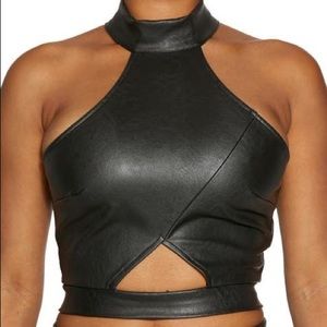 Naked Wardrobe faux leather top